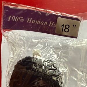 18" & 10” 100% Human Hair Extension - Black & Burgundy Ombré wavy hair